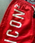 Bañador Hombre Icon2 Rojo Tejido Ligero de Secado Rápido Cintura Elástica con Cordón