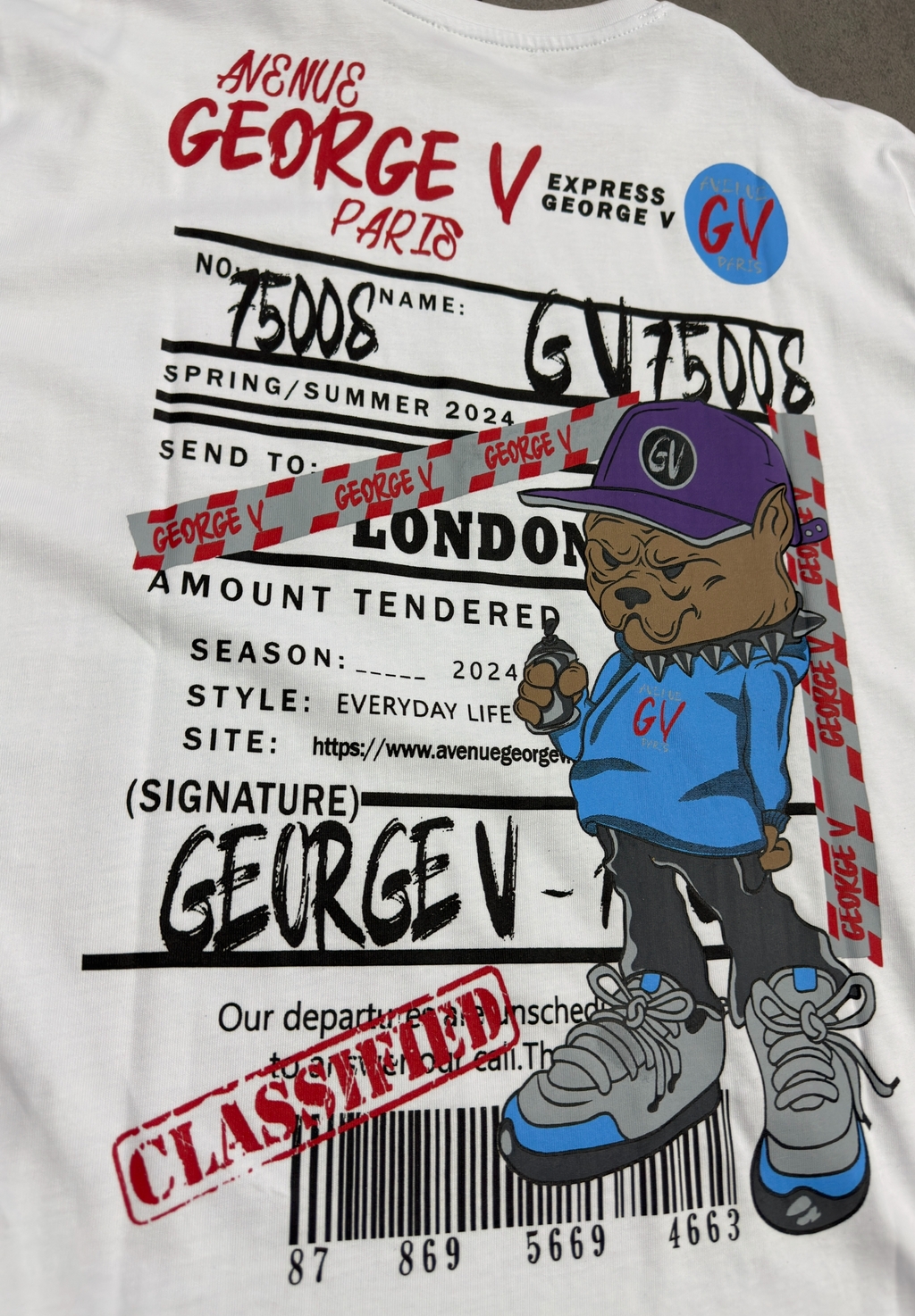 George V Camiseta Blanca Unisex Con Estampados London