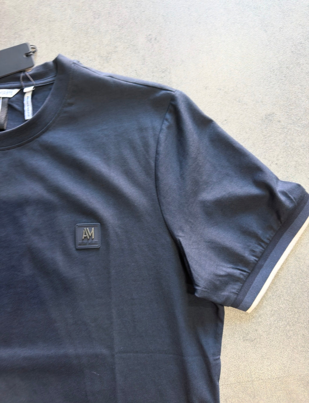 Camiseta Antony Morato Hombre Azul Marino con Detalle en Mangas