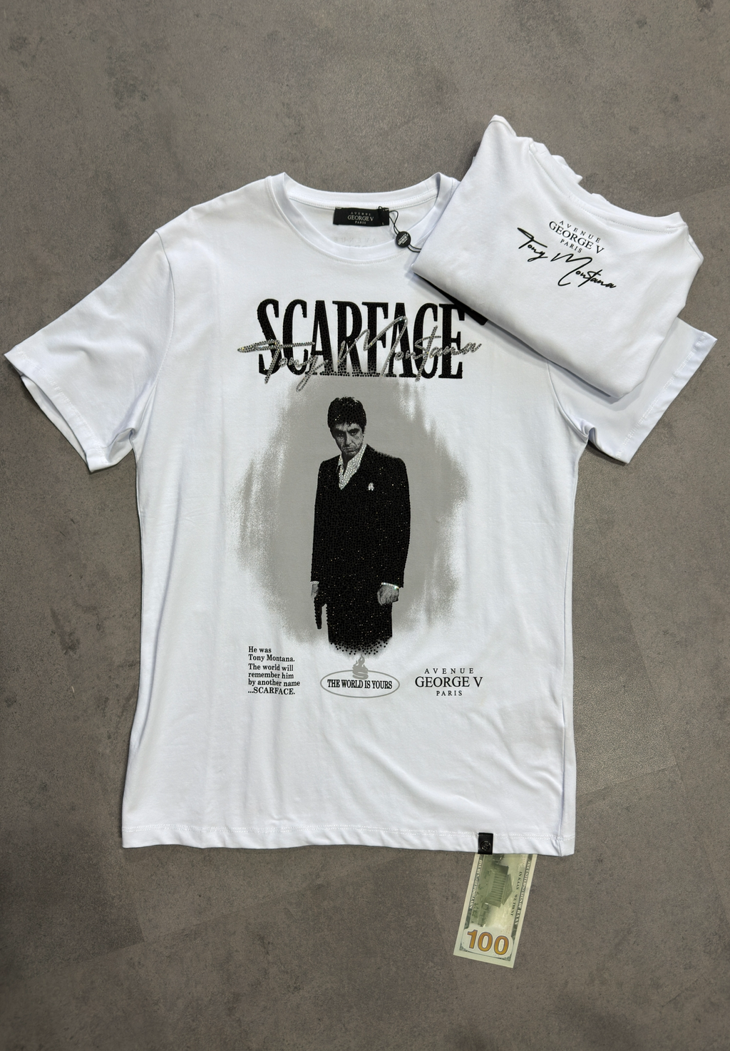 Camiseta George V Manga Corta Con Estampado Desgastado De Estilo Urbano Para Hombre