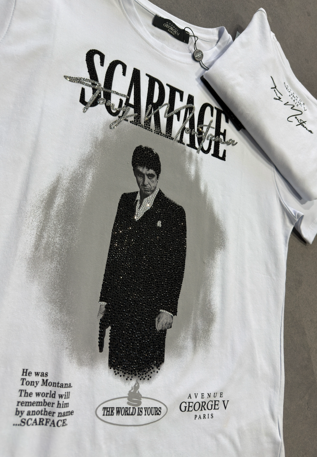 Camiseta George V Manga Corta Con Estampado Desgastado De Estilo Urbano Para Hombre