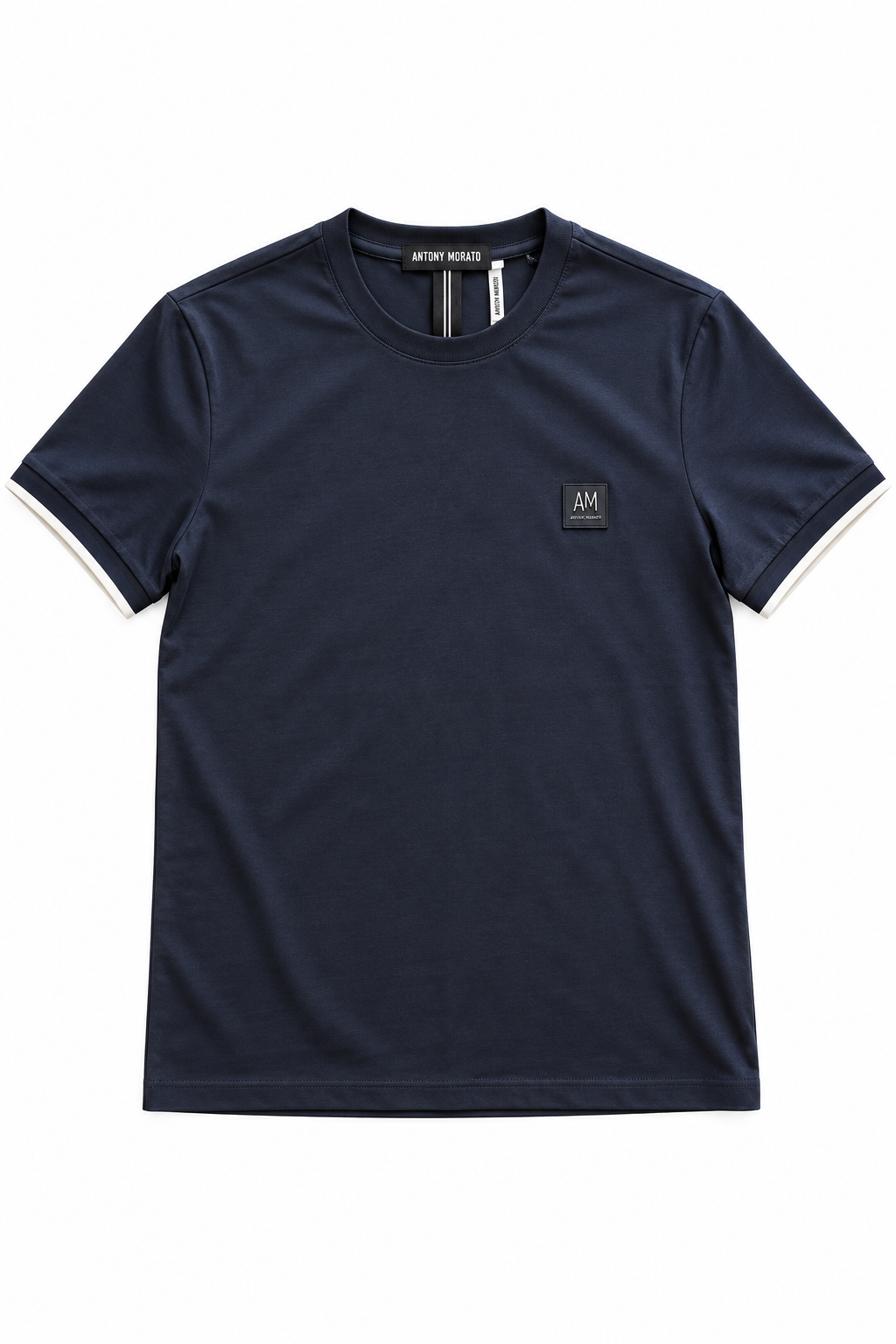 Camiseta Antony Morato Hombre Azul Marino con Detalle en Mangas