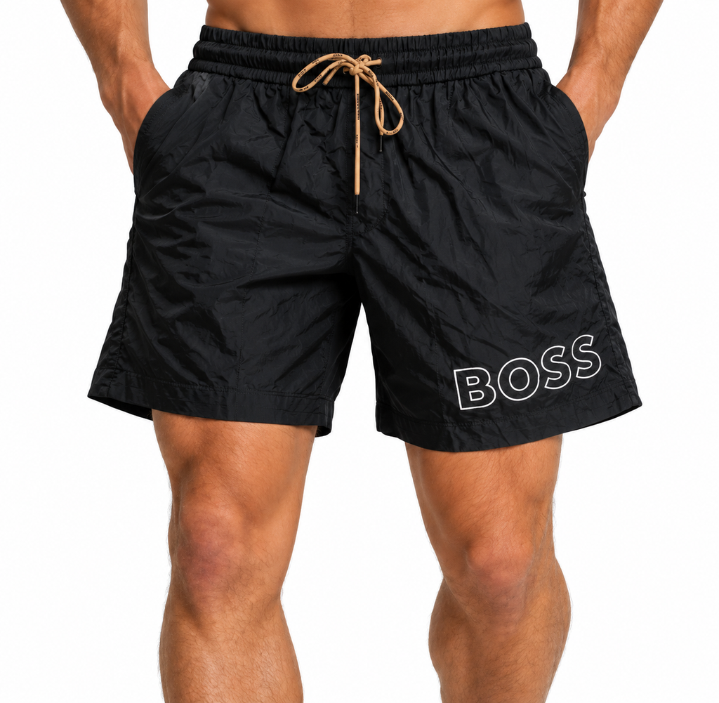 Bañador BOSS Hombre Negro con Logo