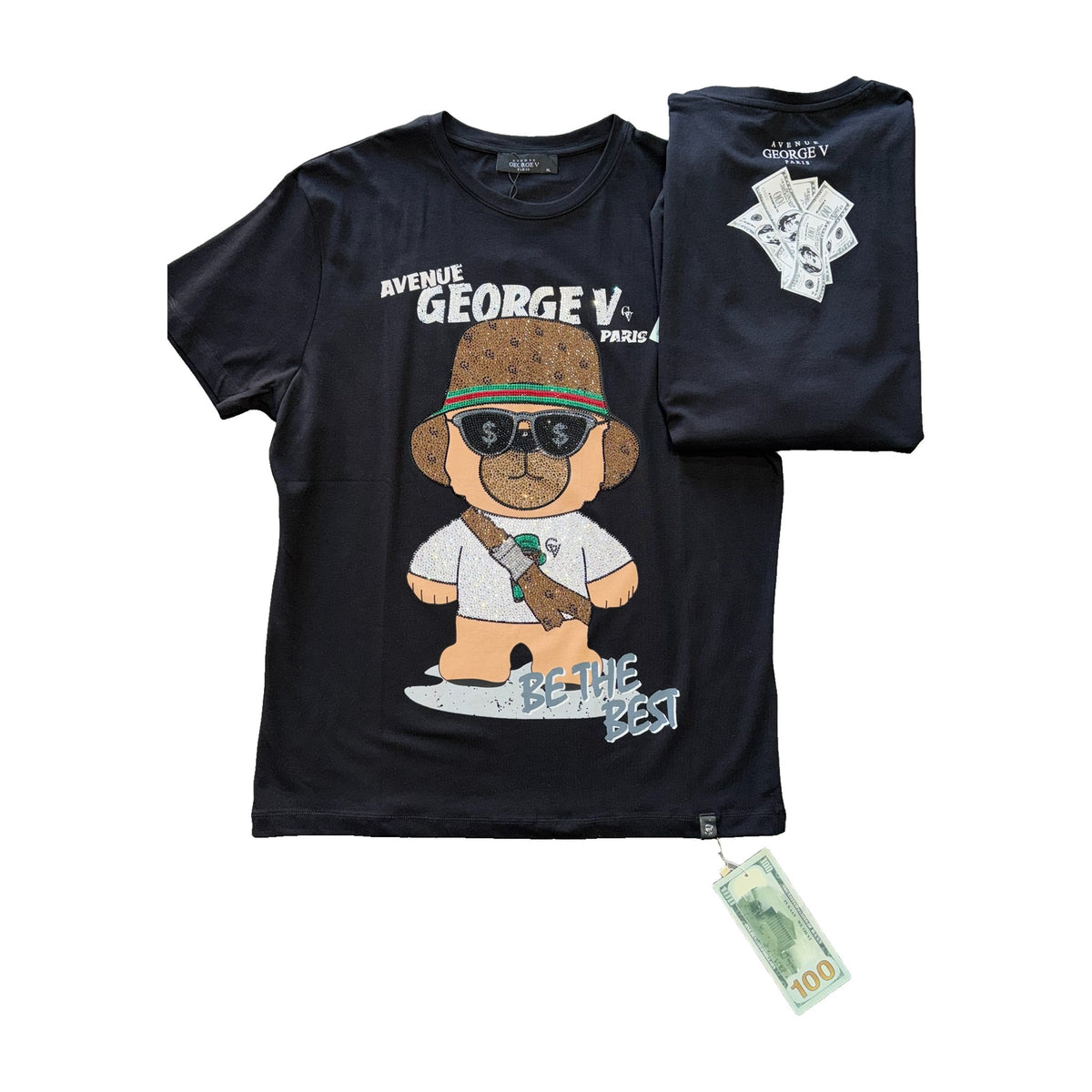 Camiseta George V Hombre Negra Oso Be The Best