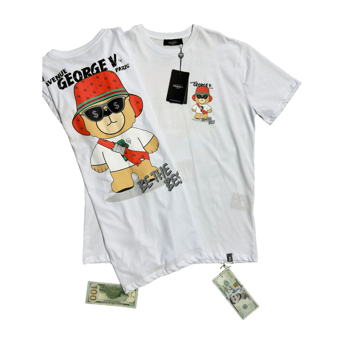 Camiseta George V Hombre Blanca Oso con Gorro