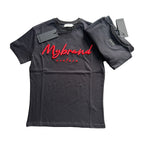 Camiseta My Brand Negra Logo Rojo Hombre