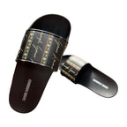 Gianni Kavanagh Black and Gold Flip-Flops