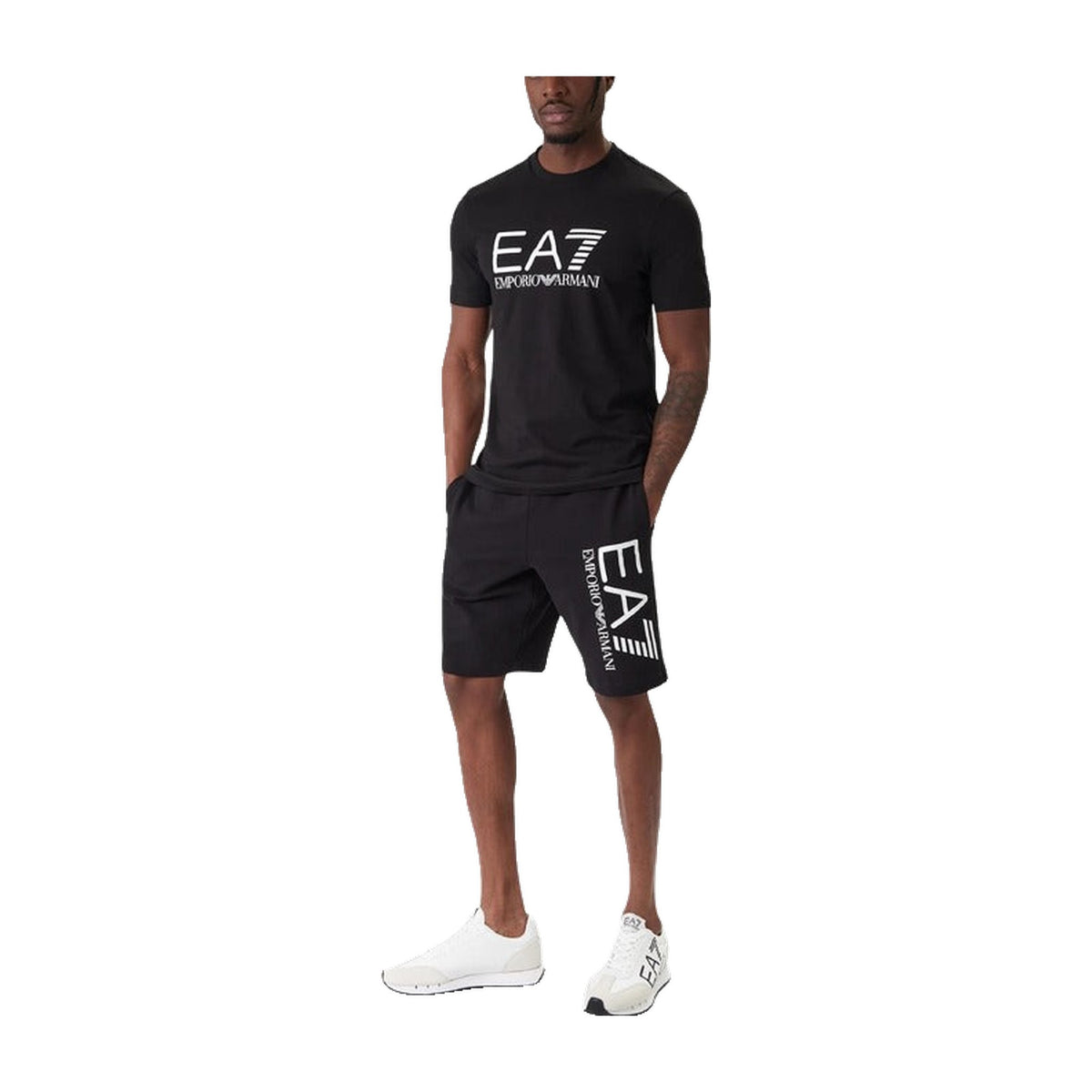 EA7 Emporio Armani Black Set with White Logo