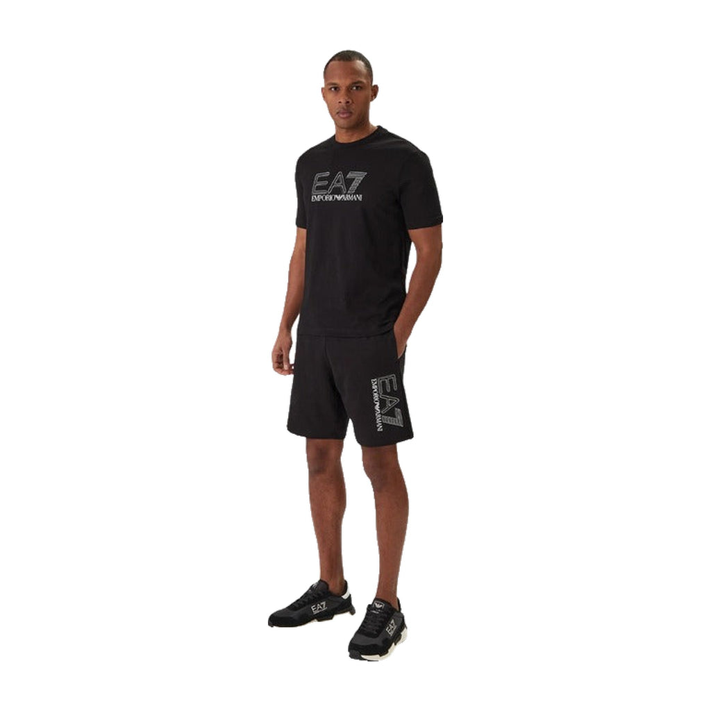 EA7 Emporio Armani Black T-Shirt and Shorts Set