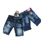Men's ICON2 Blue Ripped Denim Shorts