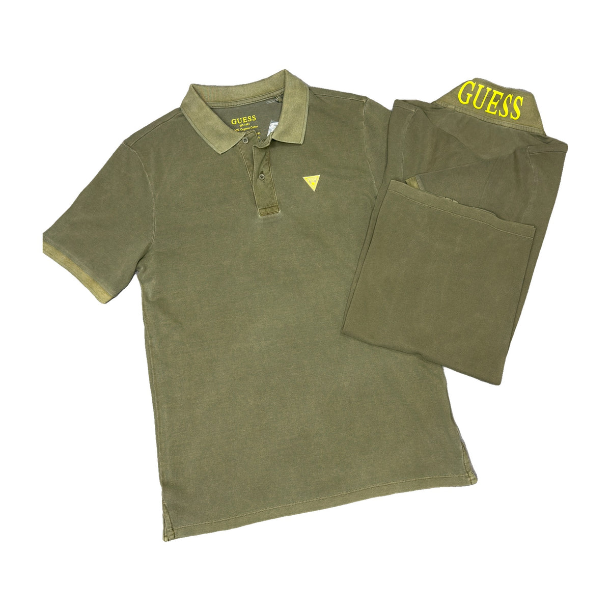 Polo Guess Verde Caqui Hombre