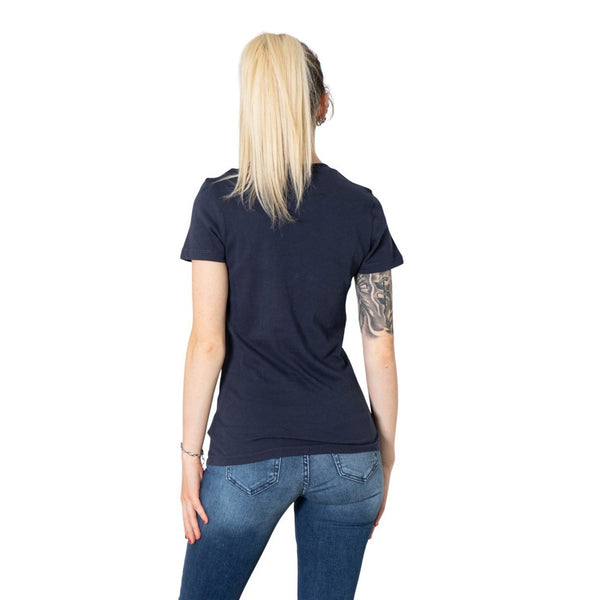 Tommy Hilfiger Camiseta Mujer 100% Algodón Azul Estampada Cuello Redondo Suave Fácil Cuidado