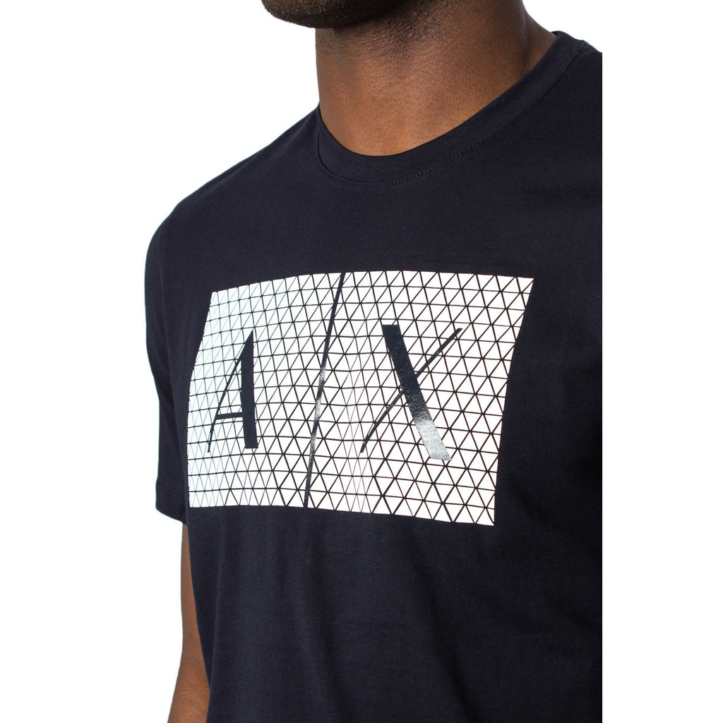 Armani Exchange Camisetas Hombre Algodón Suave Transpirable Azul Estampado AX Premium