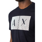 Armani Exchange Camisetas Hombre Algodón Suave Transpirable Azul Estampado AX Premium