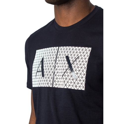 Armani Exchange Camisetas Hombre Algodón Suave Transpirable Azul Estampado AX Premium