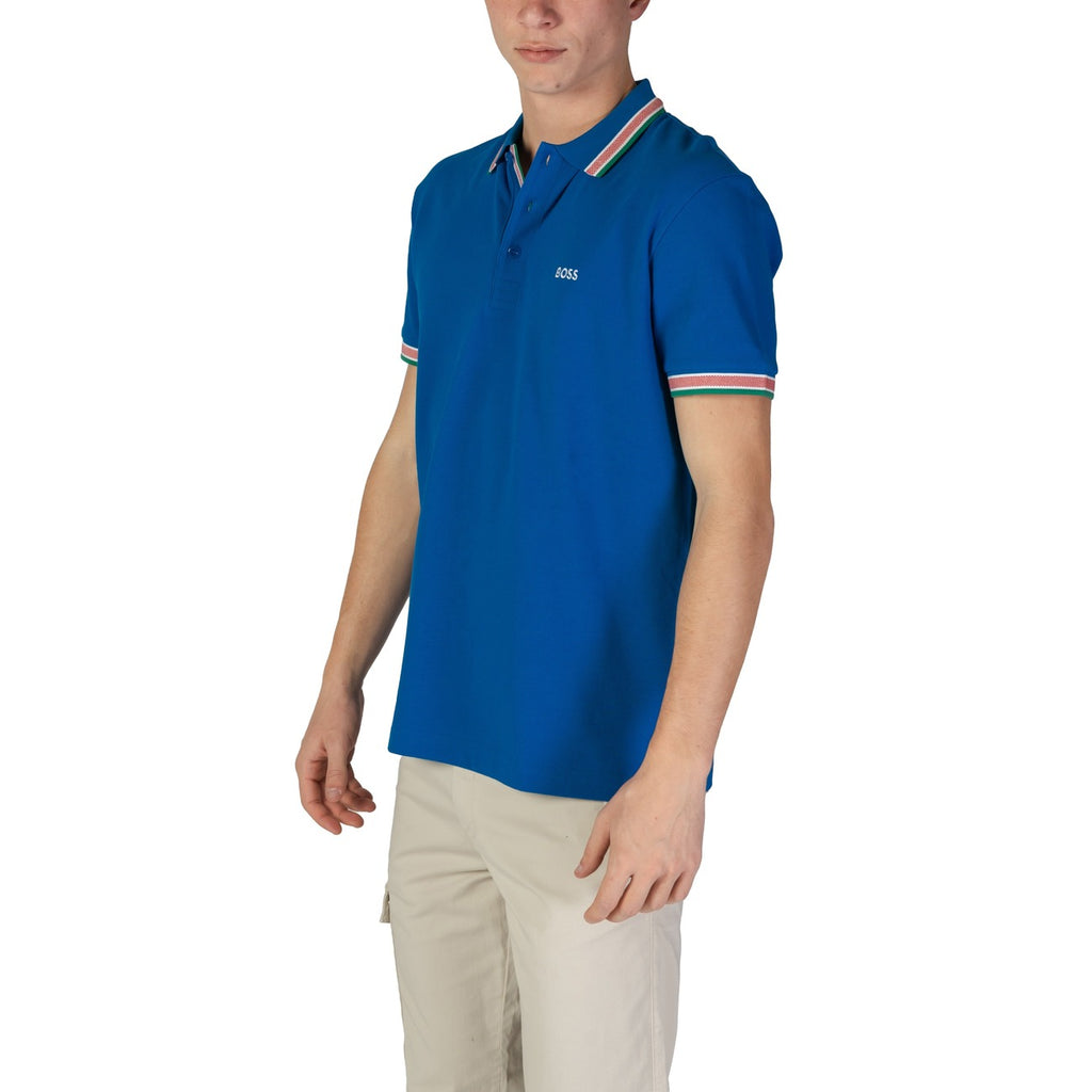 Boss Polo Hombre Algodón Suave Azul Claro