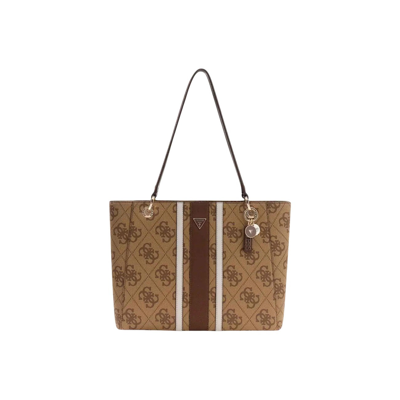 Guess Bolso De Hombro Elsie Beis Con Estampado Y Cremallera Bolsillos Interiores Para Mujer Estilo