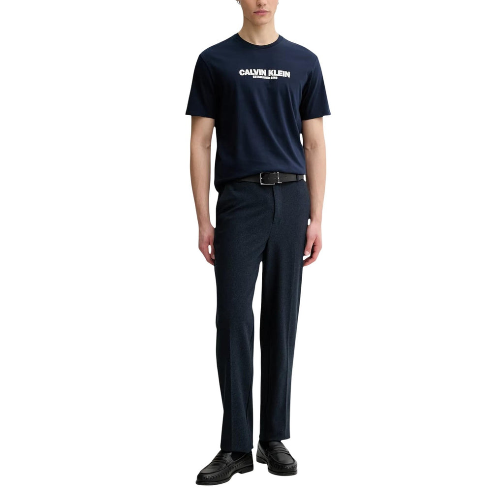 Calvin Klein Camiseta Hombre Azul Estampada Suave