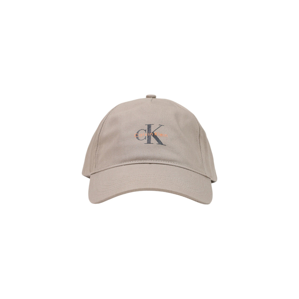 Calvin Klein Sombrero Hombre Beis 100% Algodón Con Hebilla Y Vista Moderna
