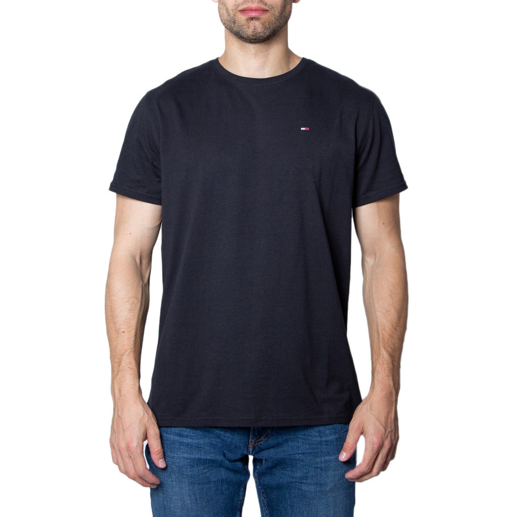 Tommy Hilfiger Men's T-Shirts Pure Cotton Soft Breathable Black Everyday Comfort