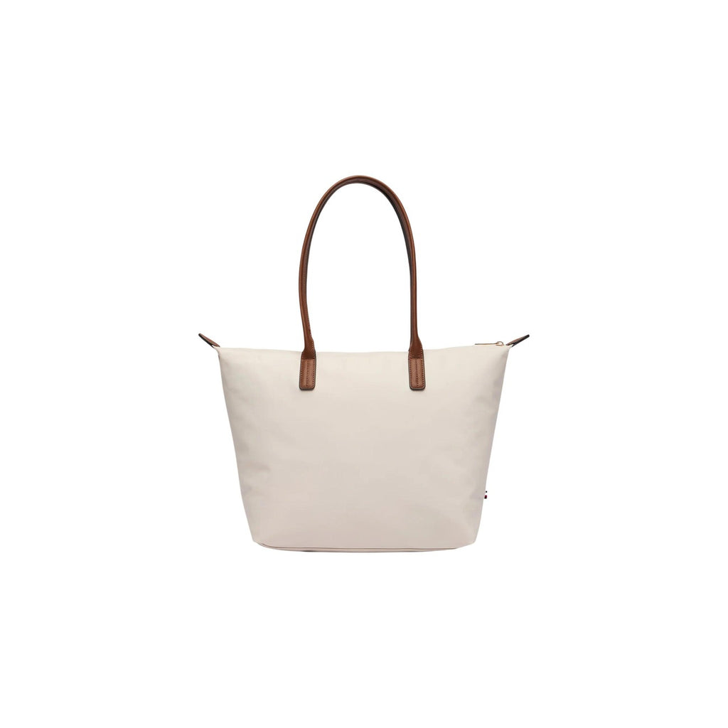 Tommy Hilfiger Bolso Mujer De Mano Nylon Piel Blanco Ligero Y Duradero Con Acabado Premium