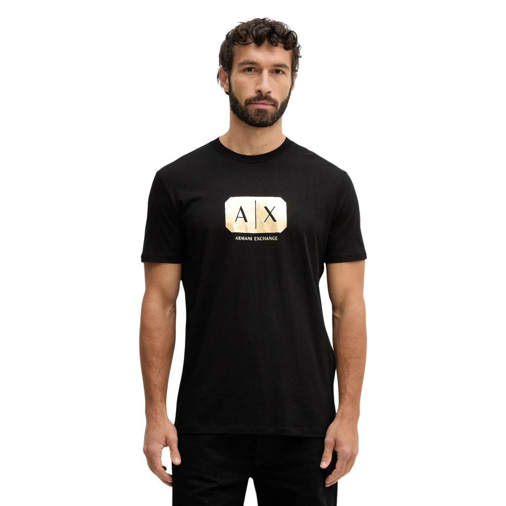 Armani Exchange Camisetas Hombre Negra Estampado