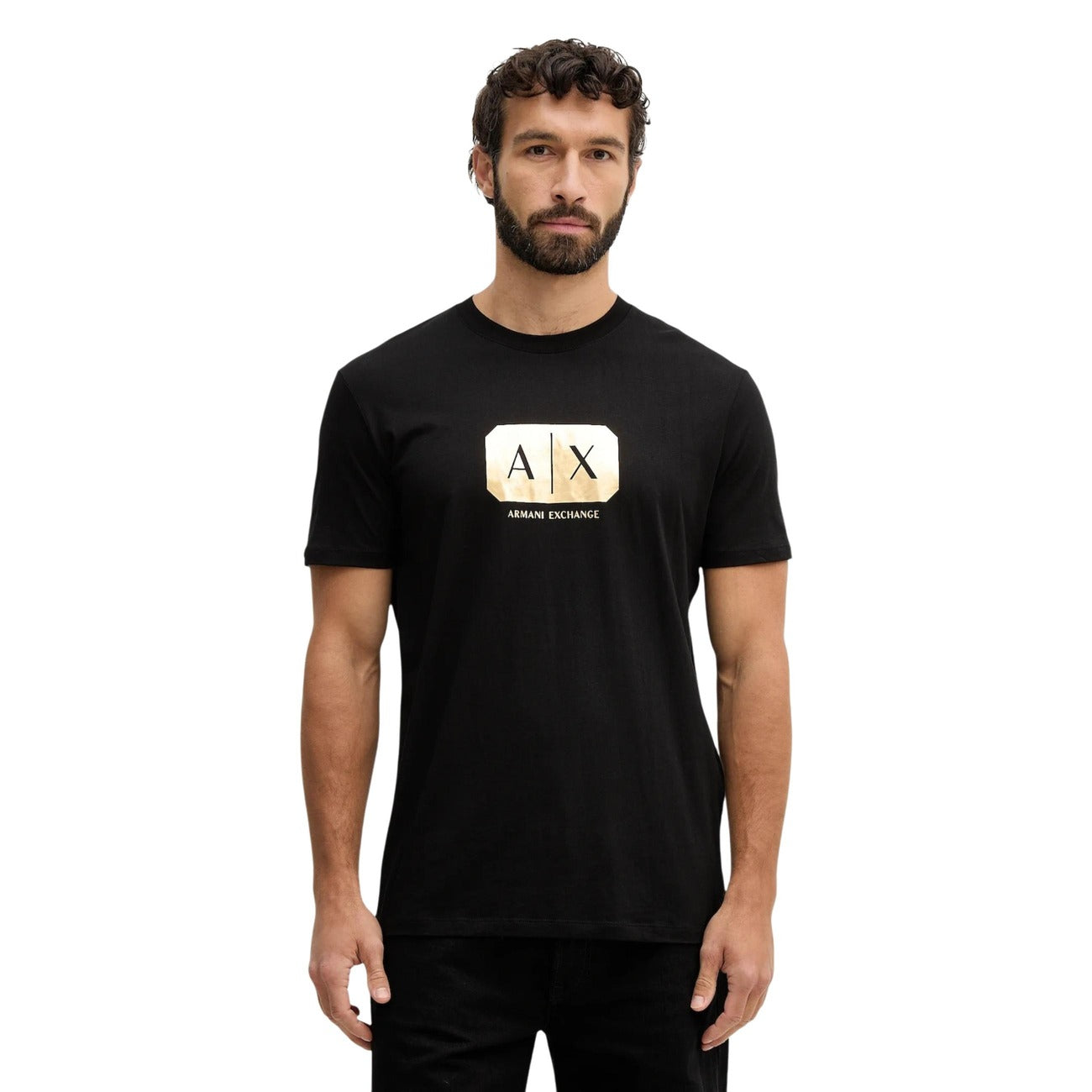 Armani Exchange Camisetas Hombre Negra Estampado