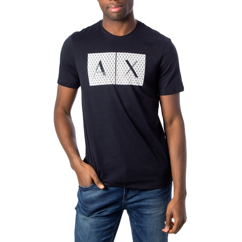 Armani Exchange Camisetas Hombre Algodón Suave Transpirable Azul Estampado AX Premium