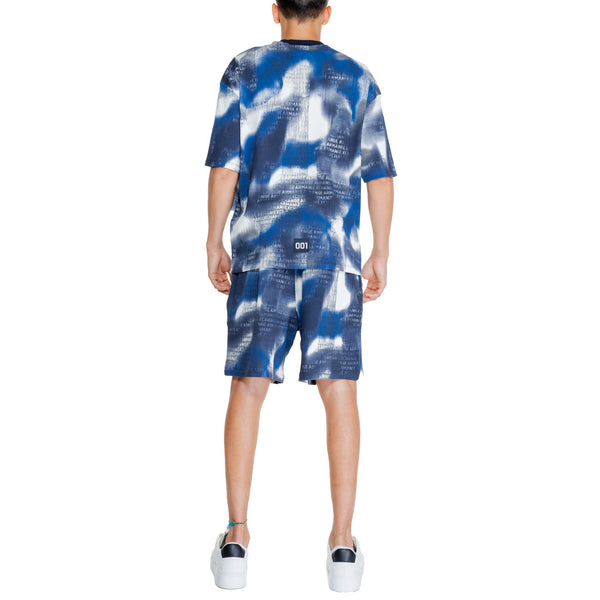 Armani Exchange Camisetas Hombre Azul Estampadas Cuello Redondo Sin Cierre Tejido Suave