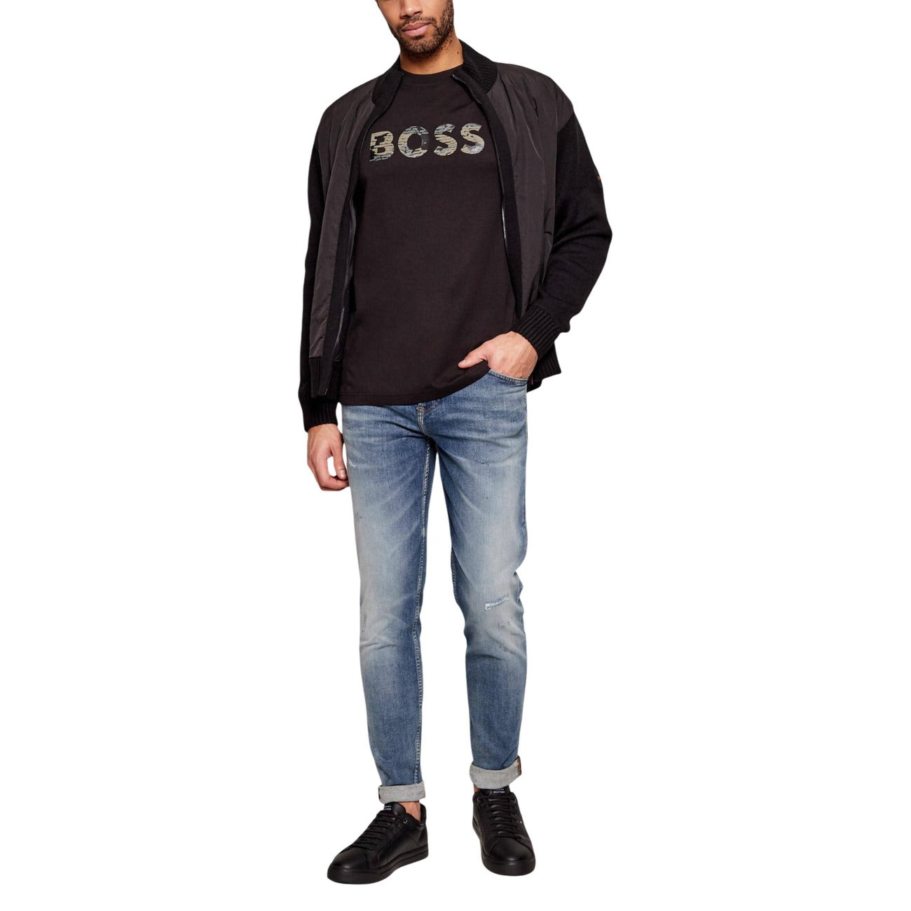 Boss Camisetas Hombre 100%  Algodón Suave Y Transpirable Con Estampado Moderno Versátil