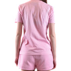 Moschino Camisetas Mujer Rosa Estampado Elegante Confeccionadas En Italia Para Primavera Verano De Alta Calidad