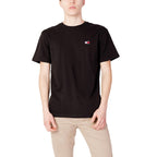 Tommy Hilfiger Camiseta Hombre Manga Corta Negra Cuello Redondo Cómodo Y Estilo Moderno
