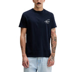 Tommy Hilfiger T-shirt Homme Manches Courtes Col Rond Marron Durable Polyvalent