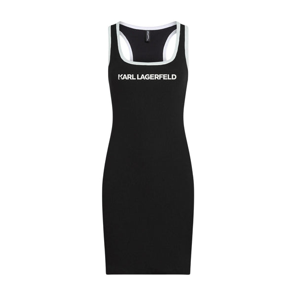 Karl Lagerfeld Vestido Mujer Negro Cuello Cuadrado