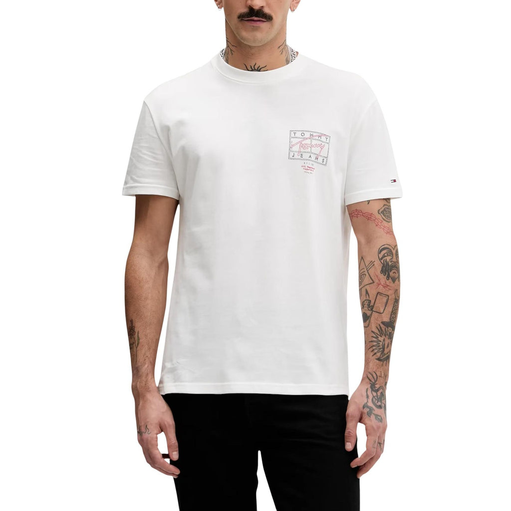 Tommy Hilfiger T-shirt Homme Coton Biologique Premium Confortable Et Frais Pour Printemps Été
