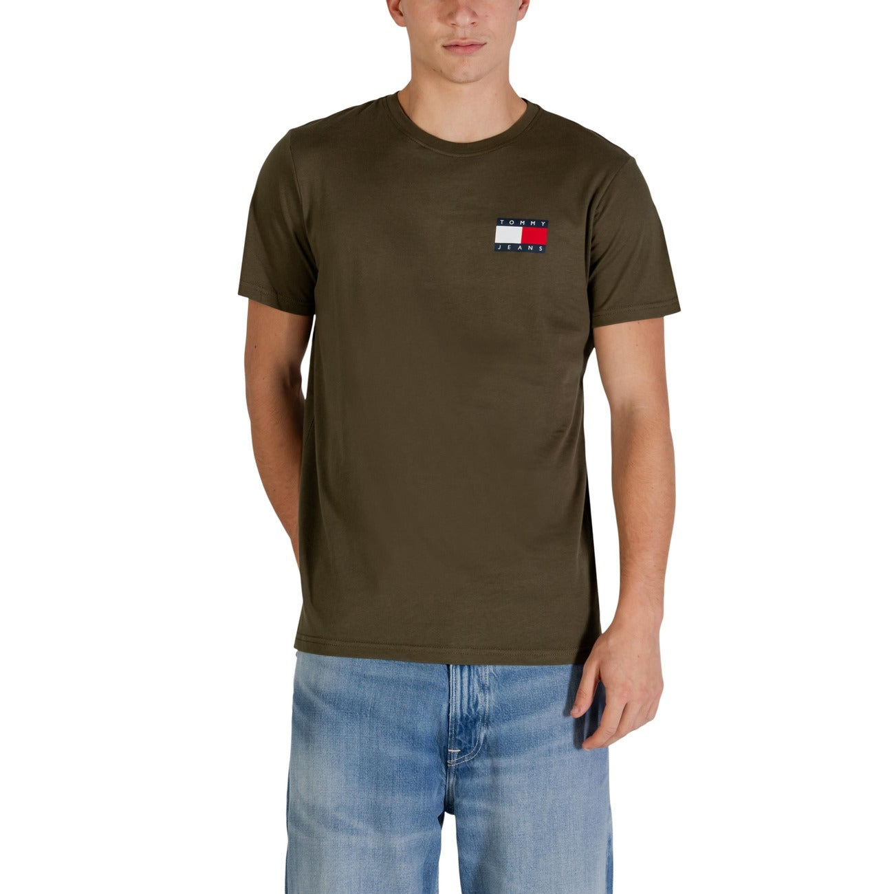 Tommy Hilfiger Camiseta Hombre Verde Tejido Suave Comodidad Diaria Primavera Verano