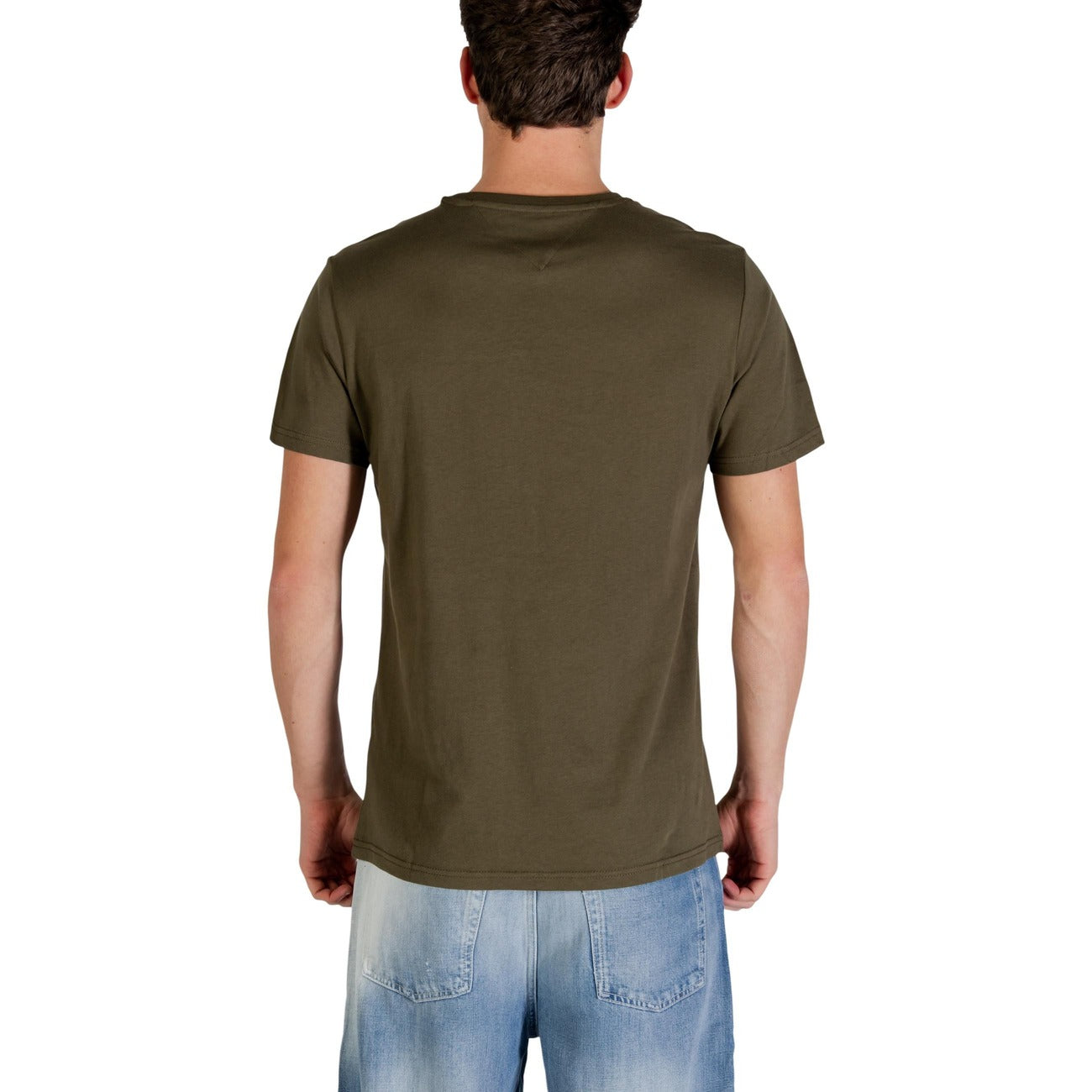 Tommy Hilfiger Camiseta Hombre Verde Tejido Suave Comodidad Diaria Primavera Verano