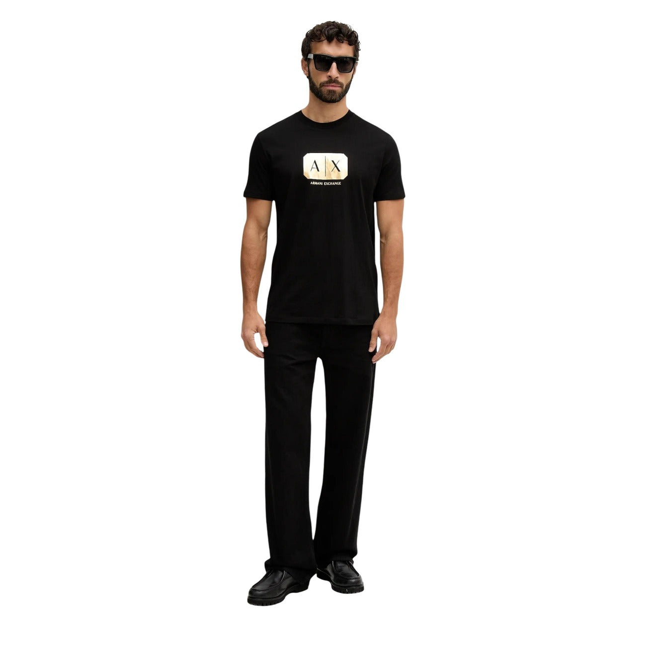 Armani Exchange Camisetas Hombre Negra Estampado
