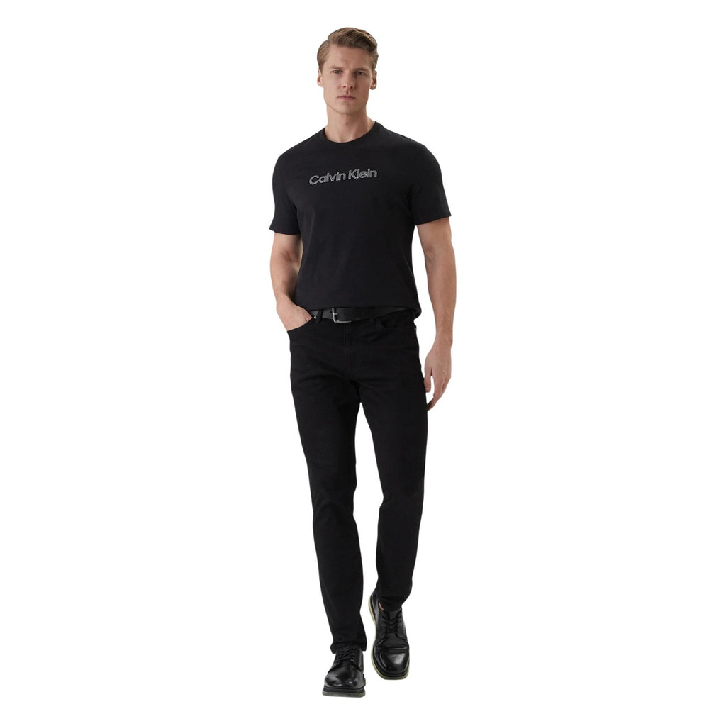 Calvin Klein Camisetas Hombre Cuello Redondo Negra Con Tejido Suave Y Estilo Minimalista
