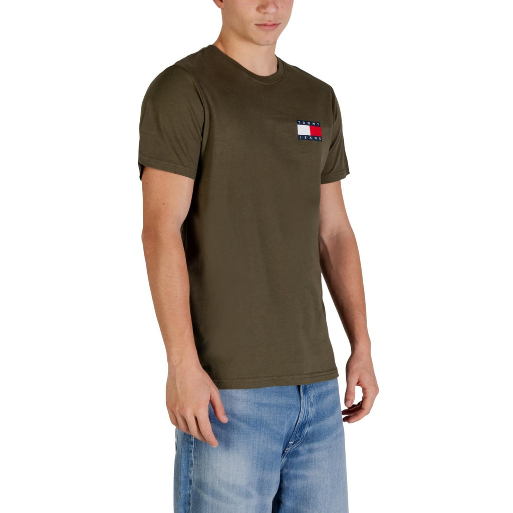 Tommy Hilfiger Camiseta Hombre Verde Tejido Suave Comodidad Diaria Primavera Verano
