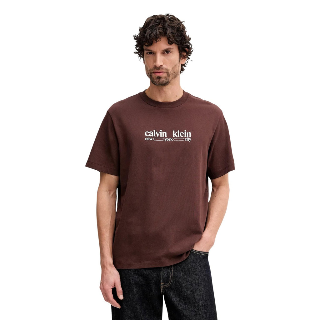 Calvin Klein Jeans Men's Soft Brown T-shirt