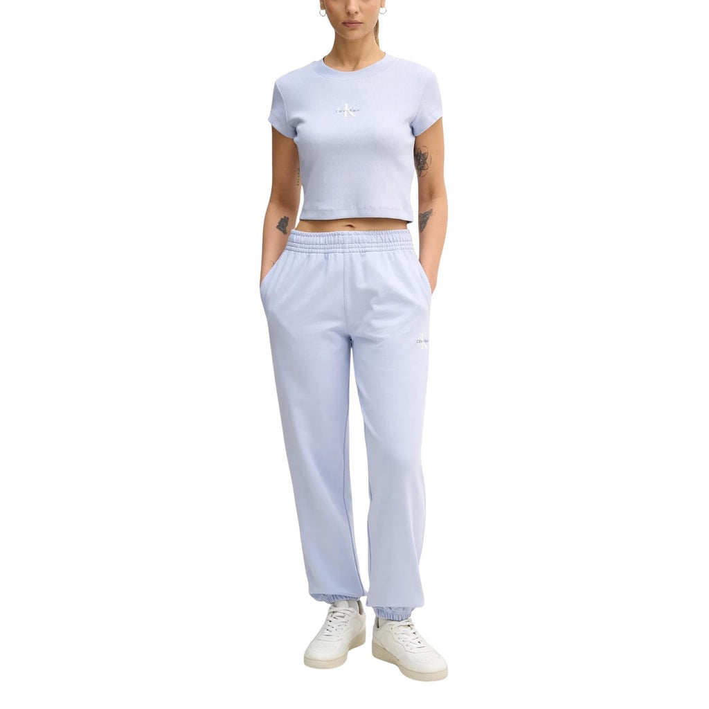 Calvin Klein Jeans Camiseta Mujer Azul Claro Con Lujo Discreto Y Comodidad Diaria