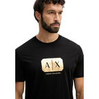 Armani Exchange Camisetas Hombre Negra Estampado