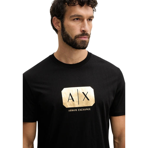 Armani Exchange Camisetas Hombre Negra Estampado