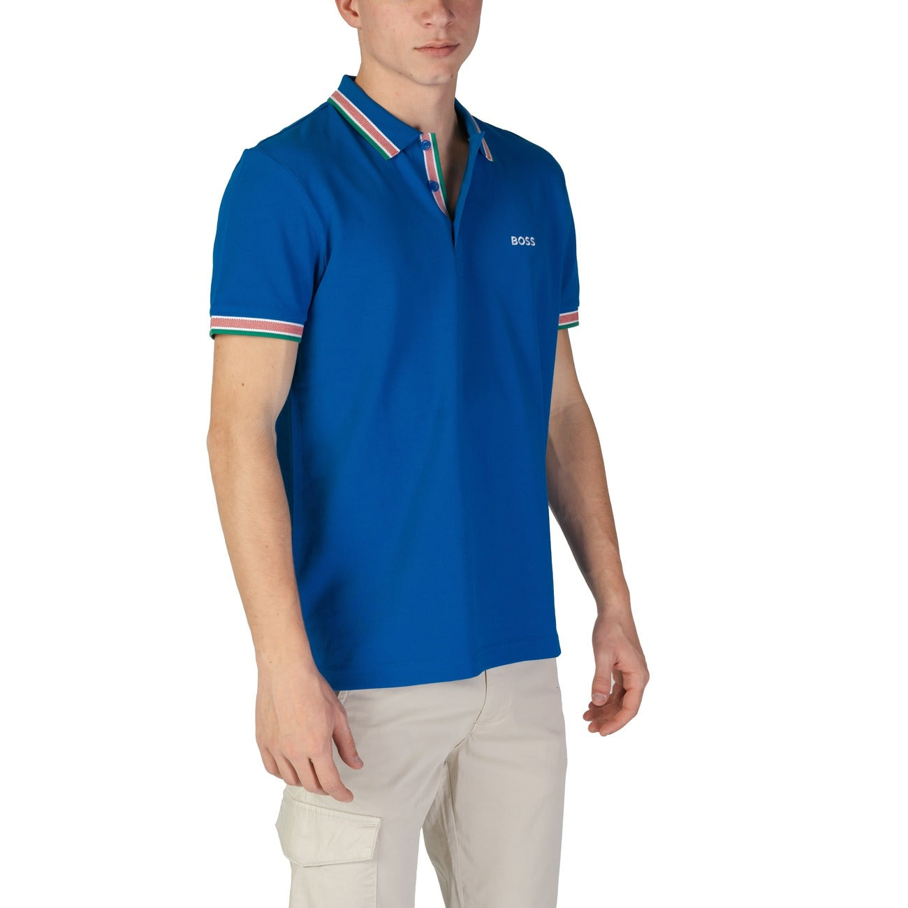 Boss Polo Hombre Algodón Suave Azul Claro