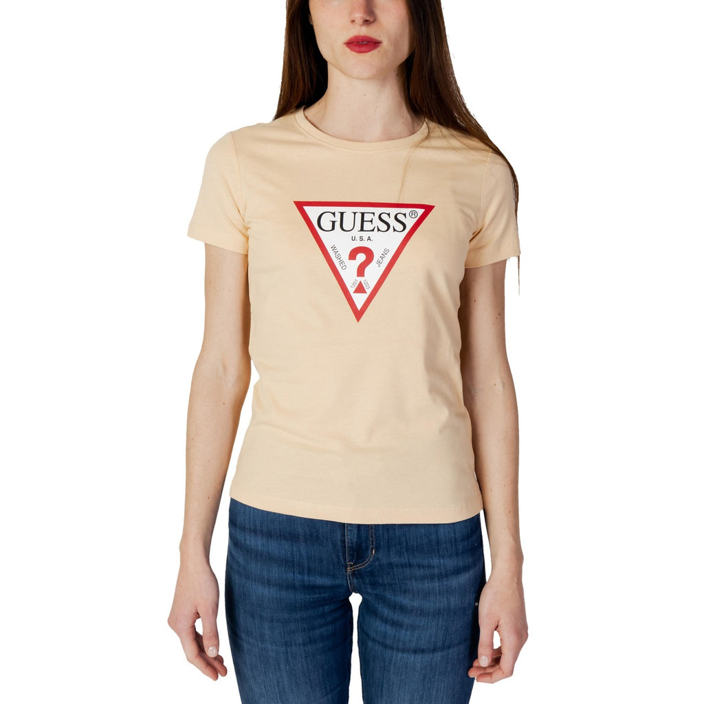 Guess Camisetas Mujer Confort Todo El Día Color Rosa Estampado Distintivo Estilo
