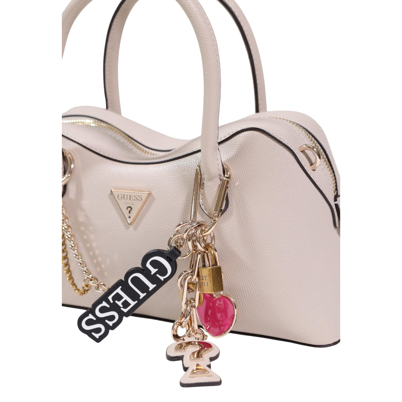 Guess Bolso Davina Beige Con Cremallera Mujer