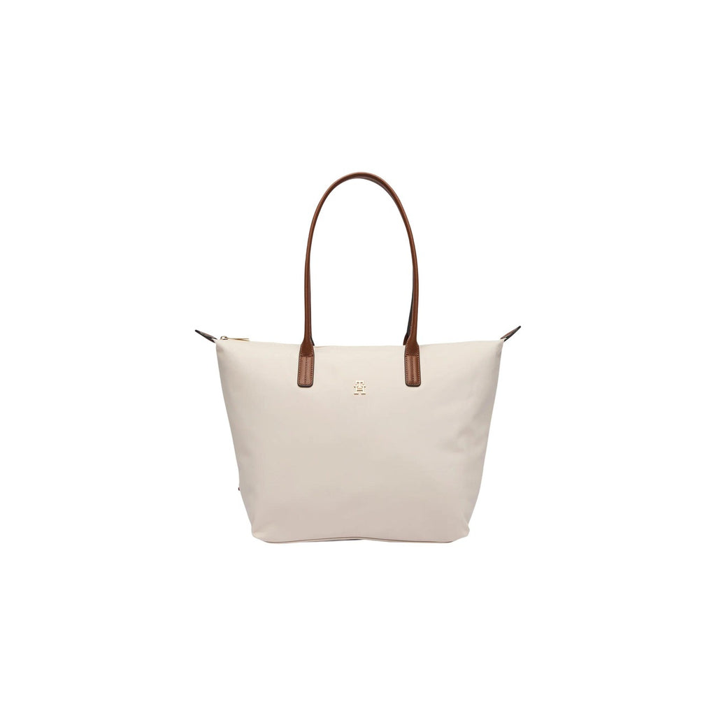Tommy Hilfiger Bolso Mujer De Mano Nylon Piel Blanco Ligero Y Duradero Con Acabado Premium